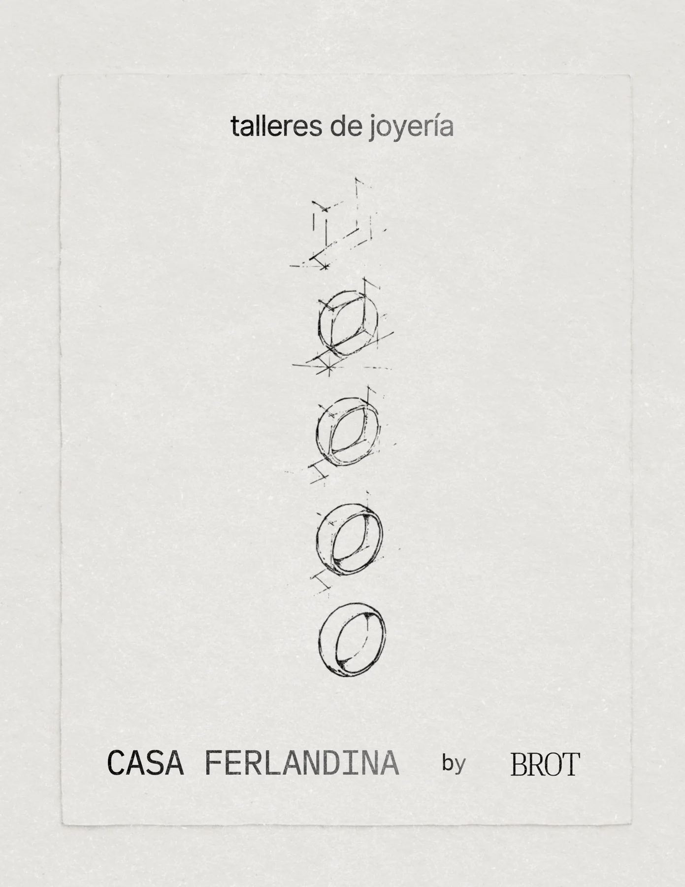 Cartel Talleres de joyería: un anillo dibujado en cinco pasos