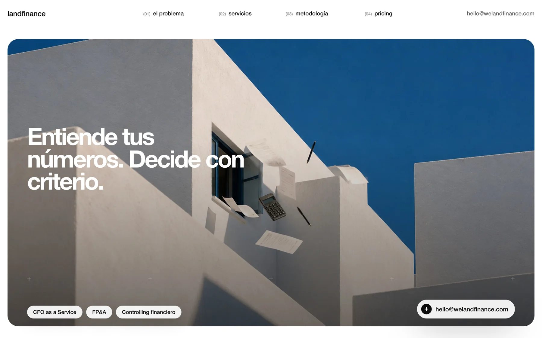 Portada de la web de Landfinance